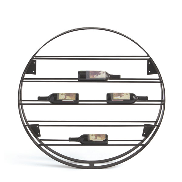 Ivy Bronx Delagarza Wall Mounted Wine Bottle Rack in Black & Reviews